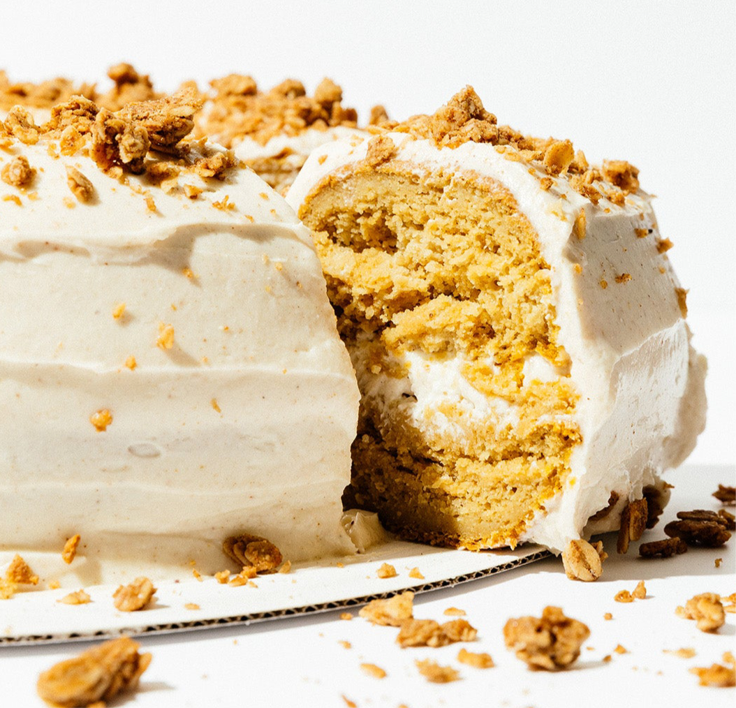 Pumpkin maple donut cake