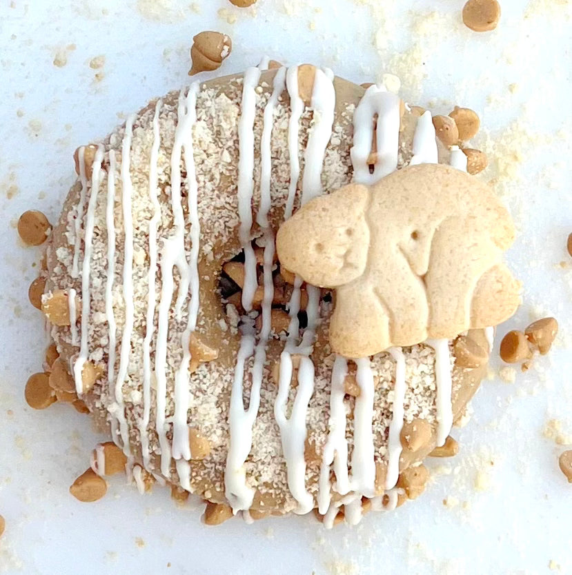 2 peanut butter white chxolate protein donuts