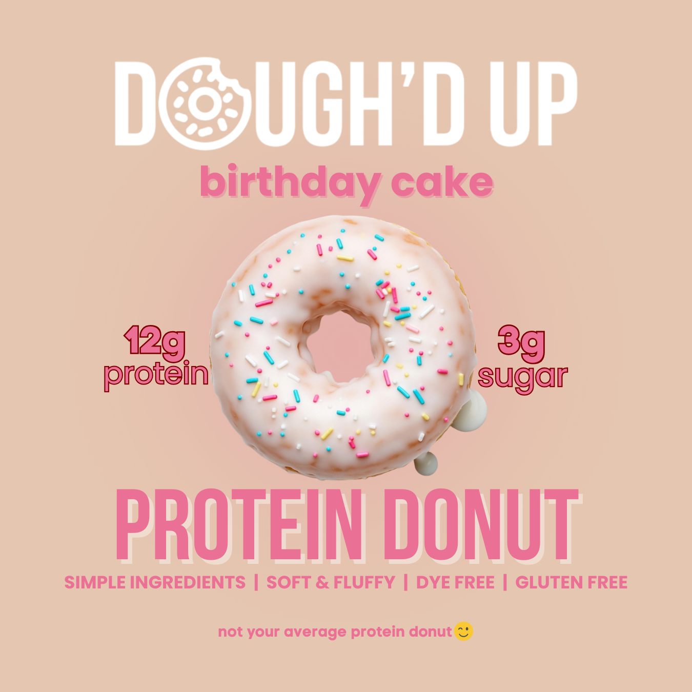 Birthday cake protein donut 4 pack *new shipping donut*